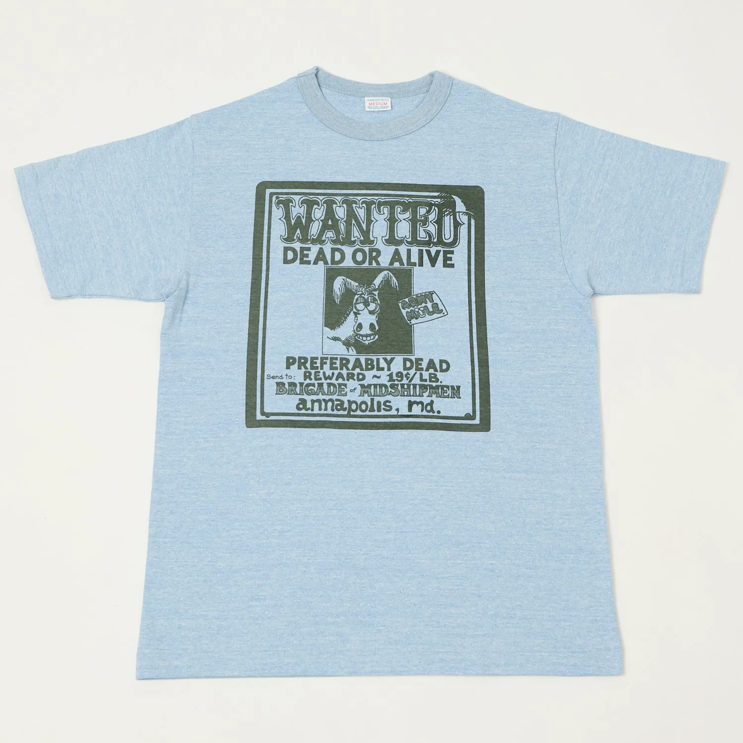 Warehouse & Co 4096 'Wanted' T-Shirt - Heather Navy sold by Son of a Stag