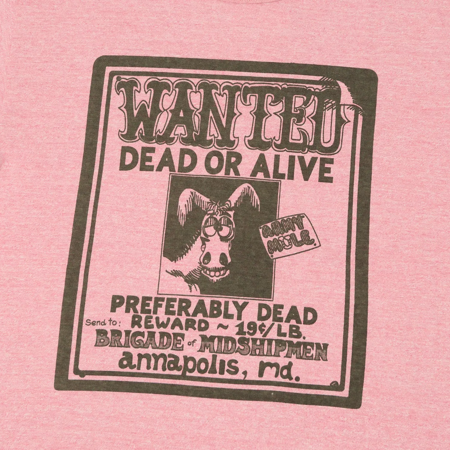 Warehouse & Co 4096 'Wanted' T-Shirt - Heather Red sold by Son of a Stag product image thumbnail 3