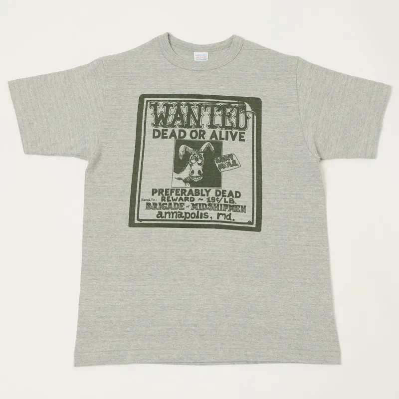 Warehouse & Co 4096 'Wanted' T-Shirt - Heather Grey sold by Son of a Stag