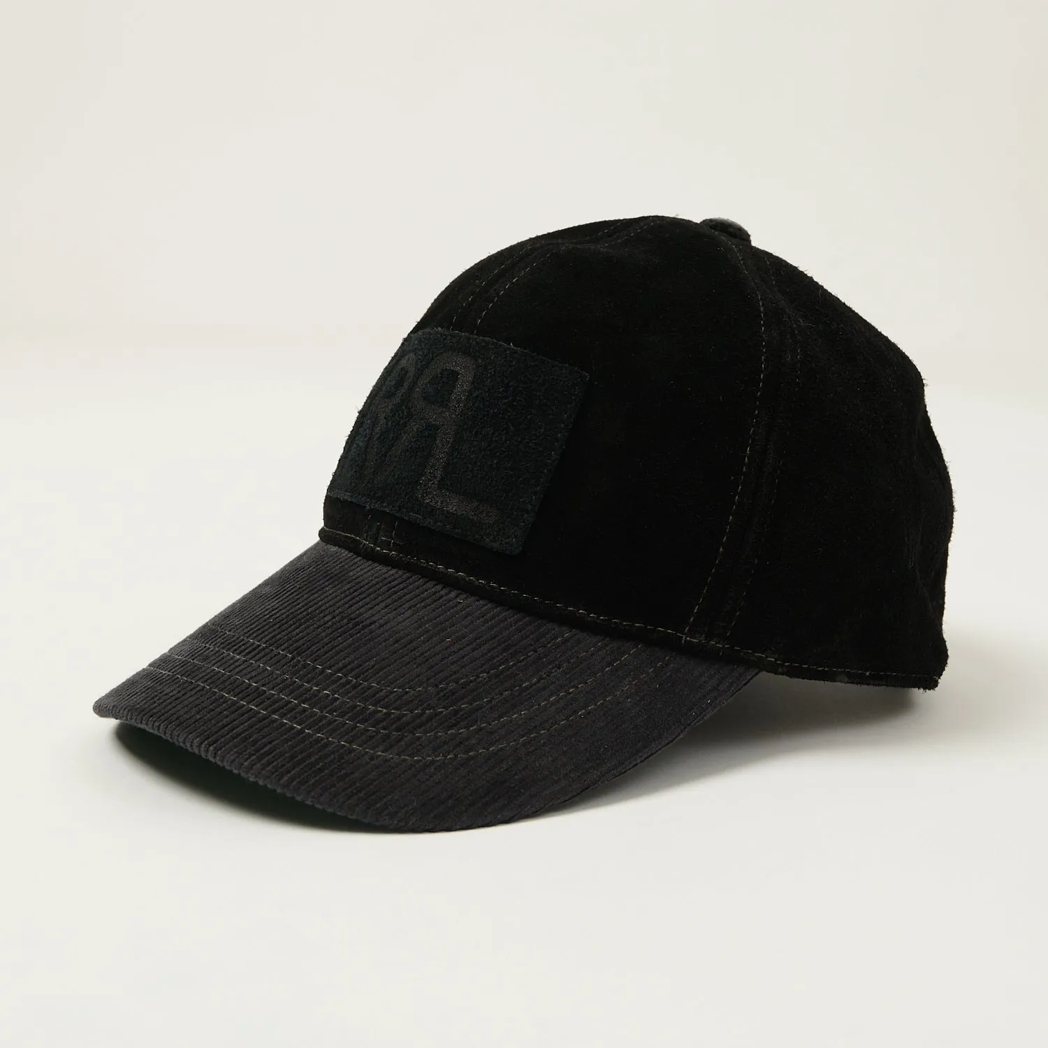 RRL Roughout Suede Trucker Cap - Black sold by Son of a Stag