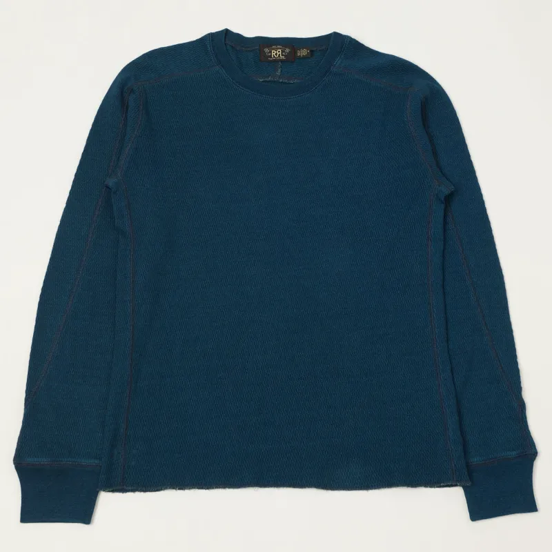 RRL Jacquard-Knit Thermal - Rinsed Blue Indigo made by RRL