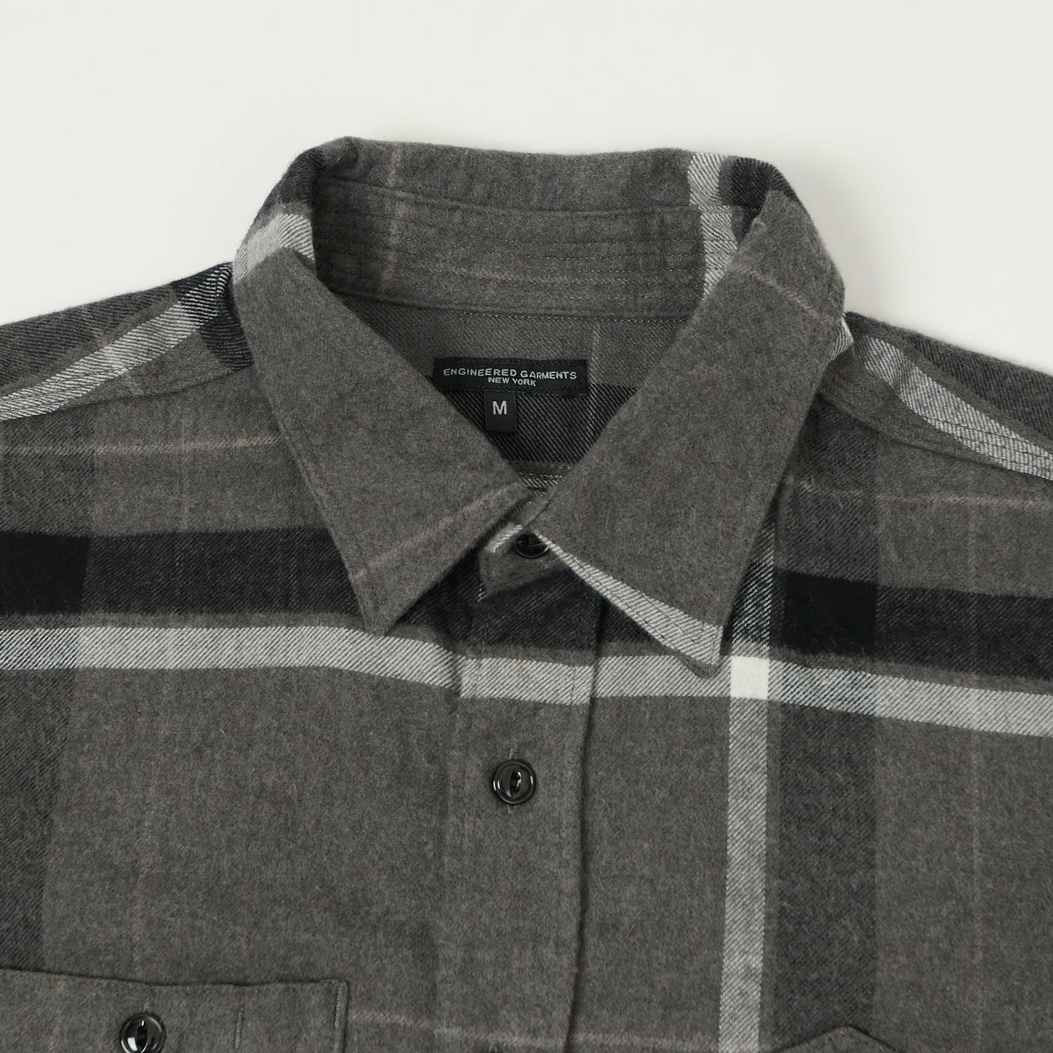 Engineered Garments Brushed Cotton Big Plaid Work Shirt - Grey/Black sold by Son of a Stag product image thumbnail 2