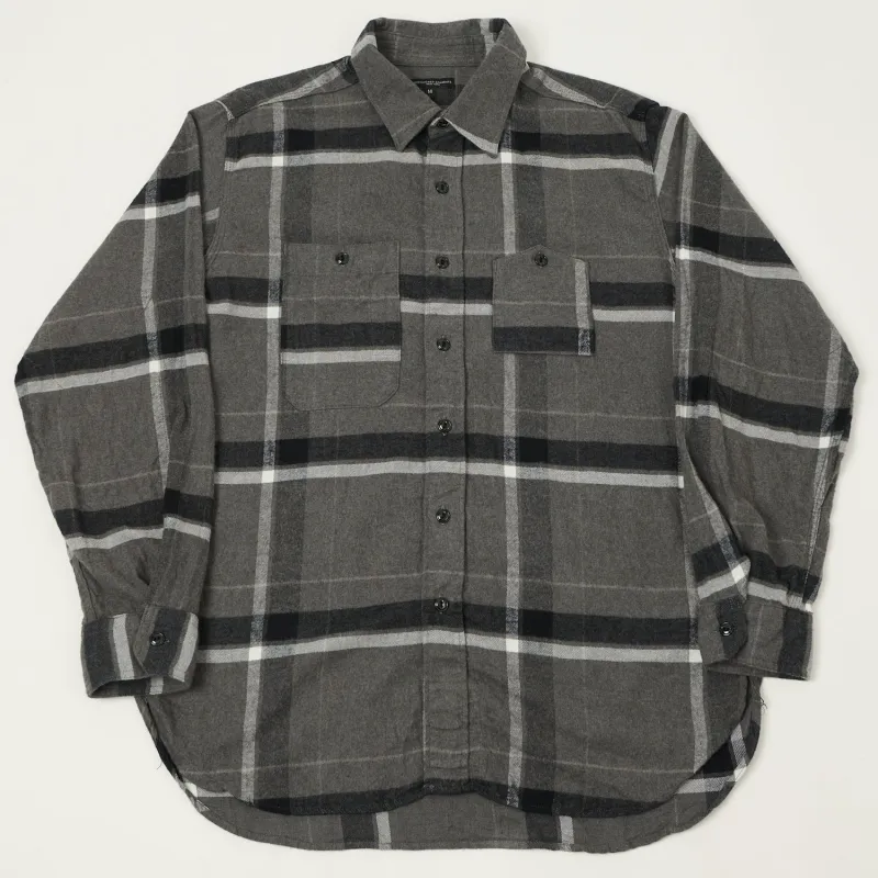 Engineered Garments Brushed Cotton Big Plaid Work Shirt - Grey/Black sold by Son of a Stag