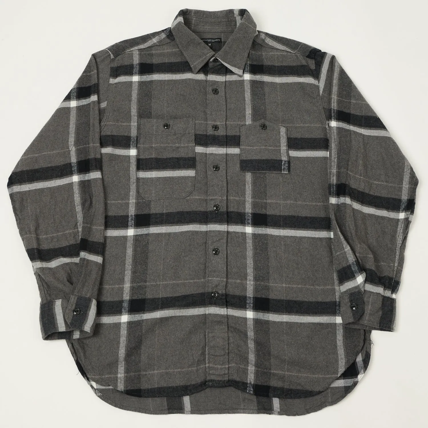 Engineered Garments Brushed Cotton Big Plaid Work Shirt - Grey/Black sold by Son of a Stag