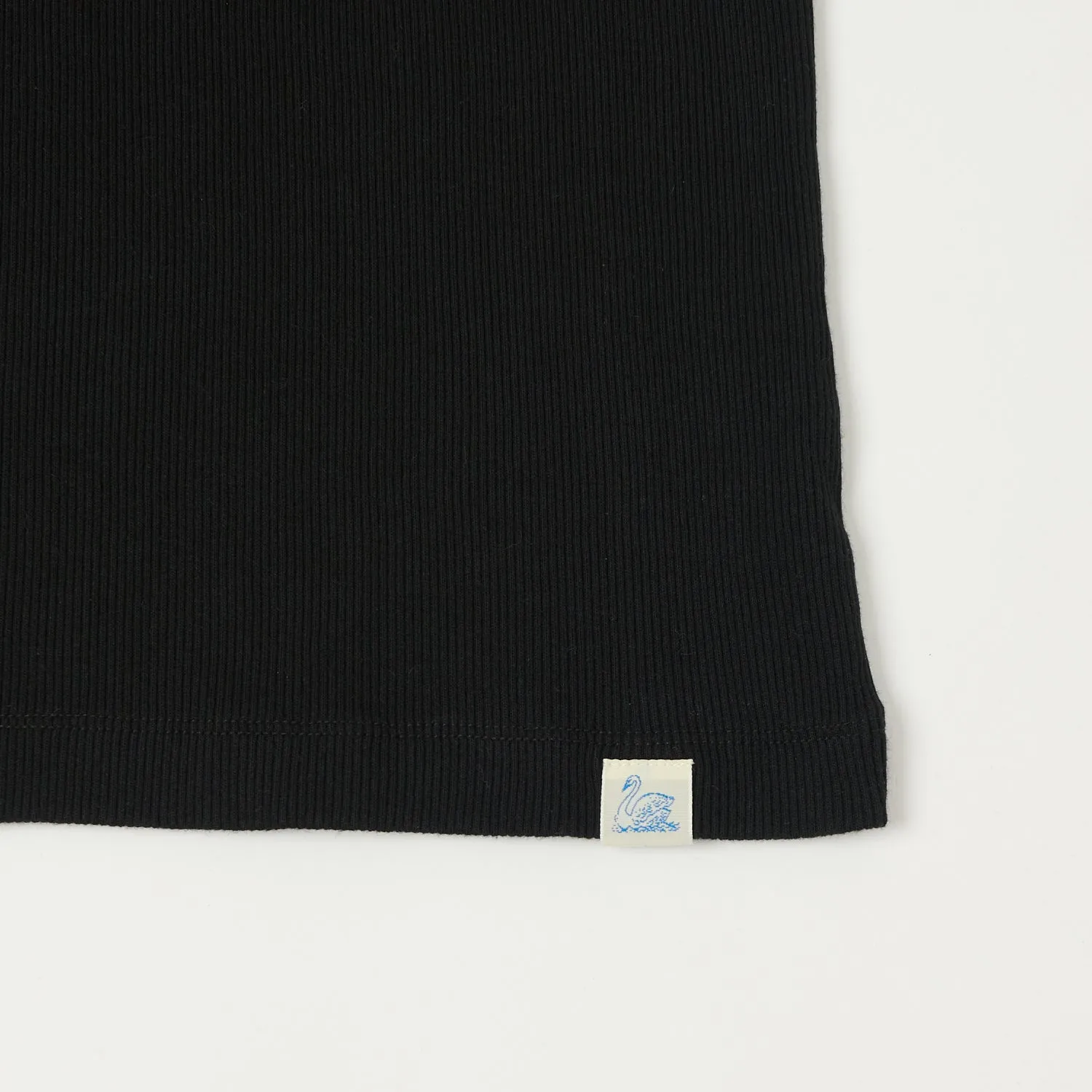 Merz b. Schwanen 'Good Basics' Ribbed Tank Top - Deep Black sold by Son of a Stag product image thumbnail 3