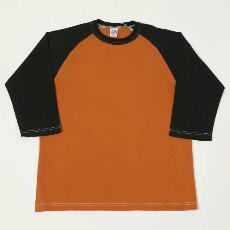 TOYS McCOY Raglan Sleeve Baseball T-Shirt - Orange/Black sold by Son of a Stag