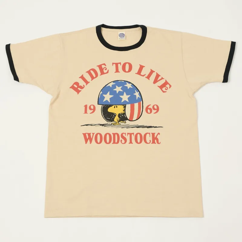 TOYS McCOY Woodstock 'Ride To Live 1969' Johnny Ringer T-Shirt - Beige sold by Son of a Stag