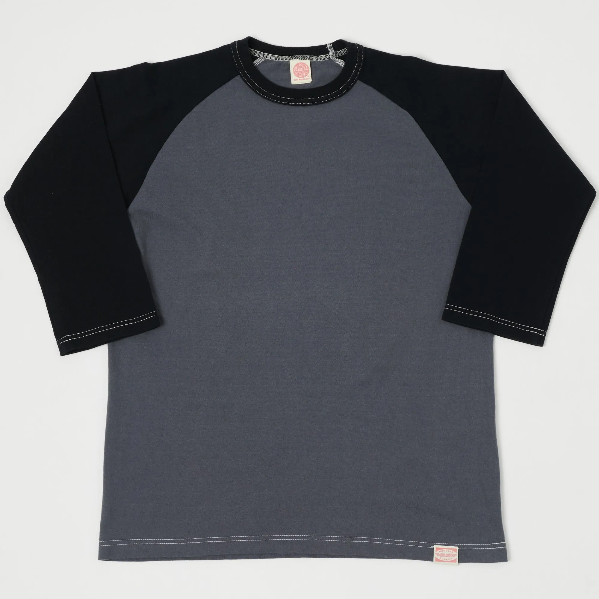 TOYS McCOY Raglan Sleeve Baseball T-Shirt - Graphite Grey/Black sold by Son of a Stag
