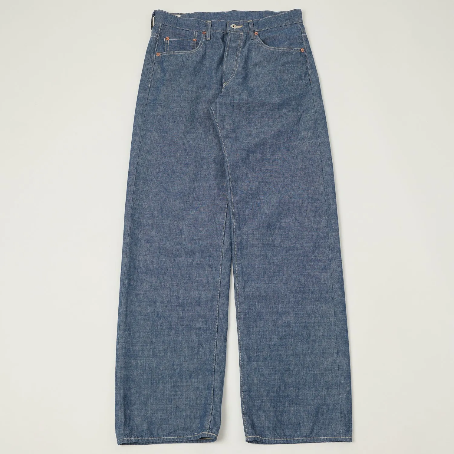 ONI Denim 200-HCSV 8oz Chambray Wide Straight Jean - Blue sold by Son of a Stag