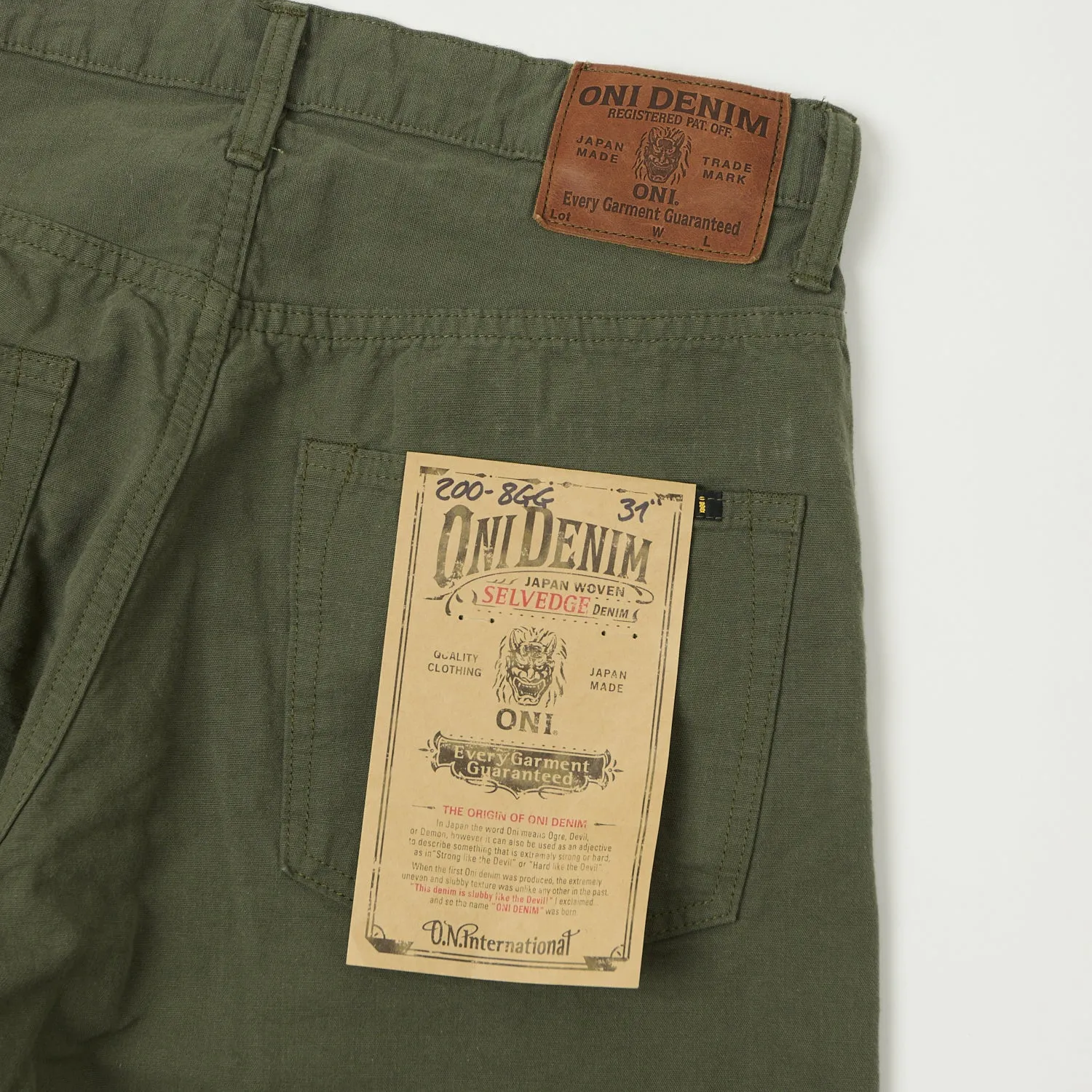 ONI Denim 200-8GG 8oz 'Beta Chambray' Wide Straight Jean - Green Grey sold by Son of a Stag product image thumbnail 2