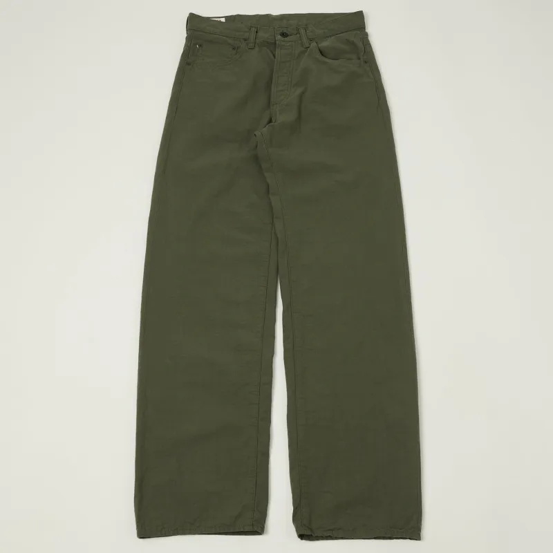 ONI Denim 200-8GG 8oz 'Beta Chambray' Wide Straight Jean - Green Grey sold by Son of a Stag