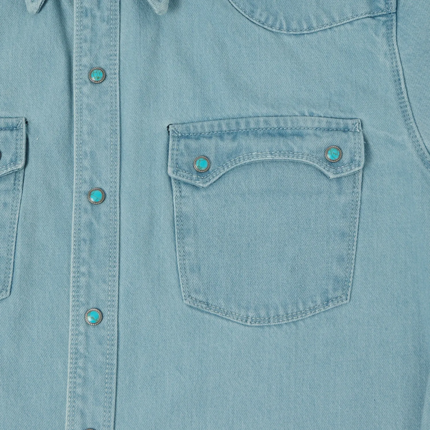Freenote Cloth 'Modern' 11oz Denim Western Shirt - Bleach Wash sold by Son of a Stag product image thumbnail 4