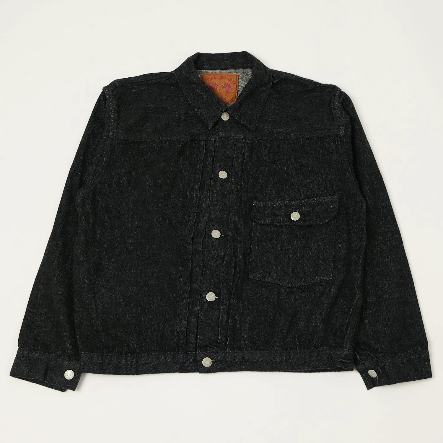 FULLCOUNT 2107SS 'Super Smooth' 11.5oz Type I Denim Jacket - Black One Wash sold by Son of a Stag