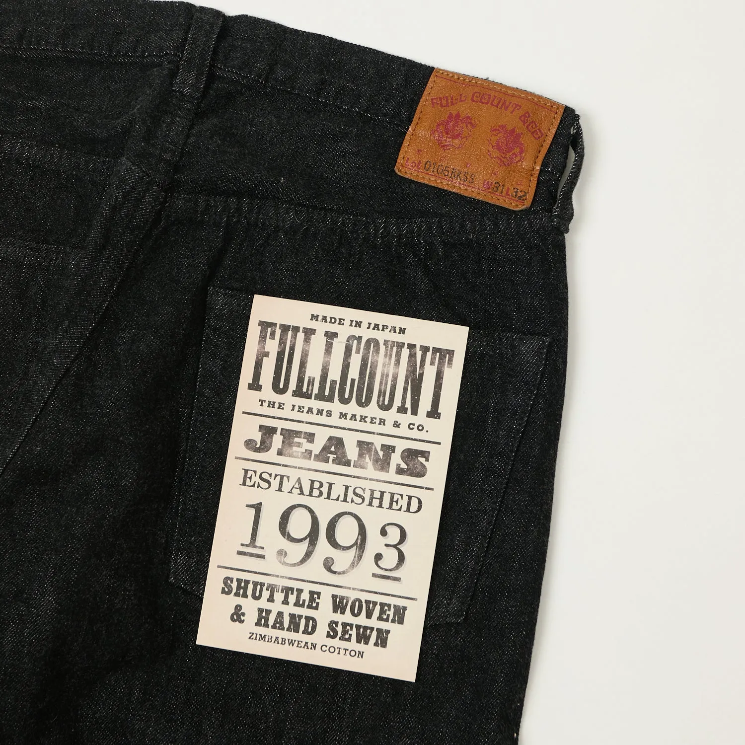 FULLCOUNT 0105SS 'Super Smooth' 11.5oz Wide Straight Jean - Black One Wash sold by Son of a Stag product image thumbnail 2