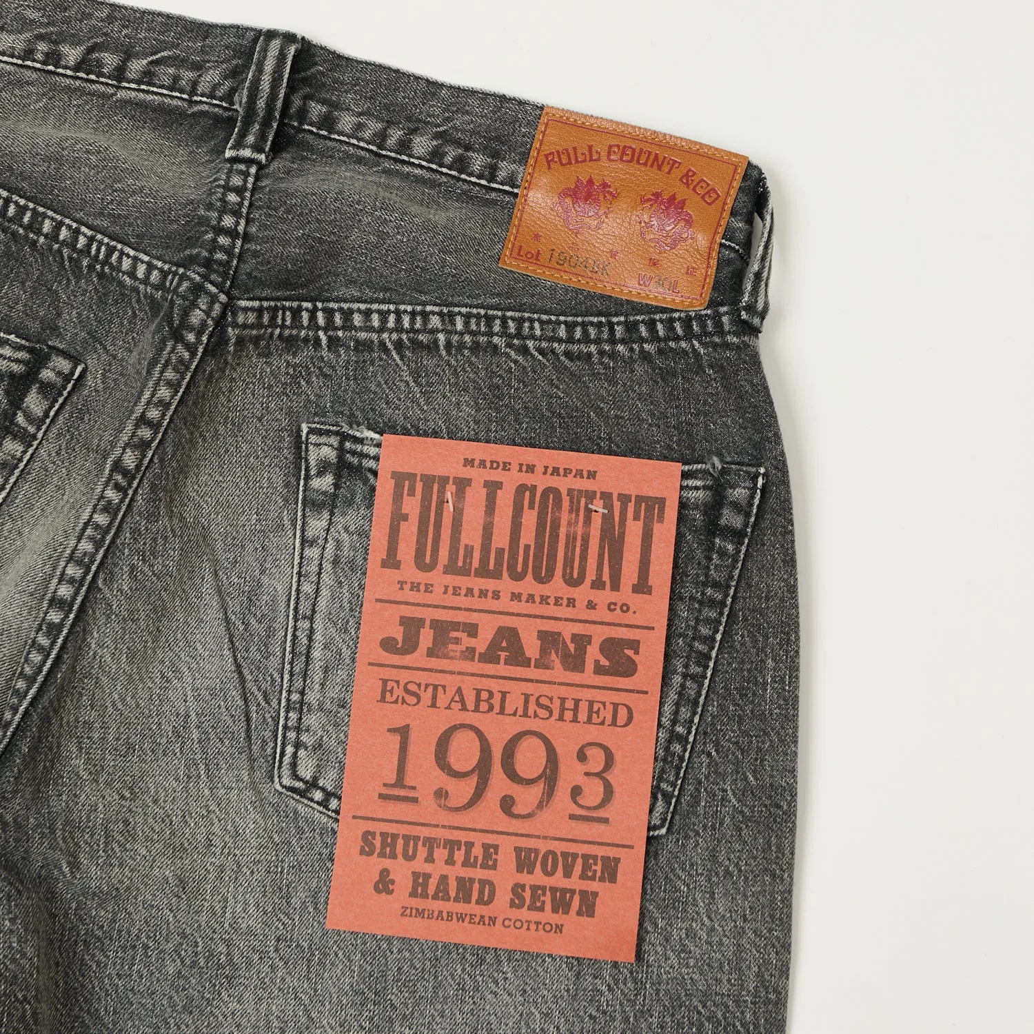 FULLCOUNT 1904 Five Pocket Denim Shorts - Black Dartford Wash sold by Son of a Stag product image thumbnail 2