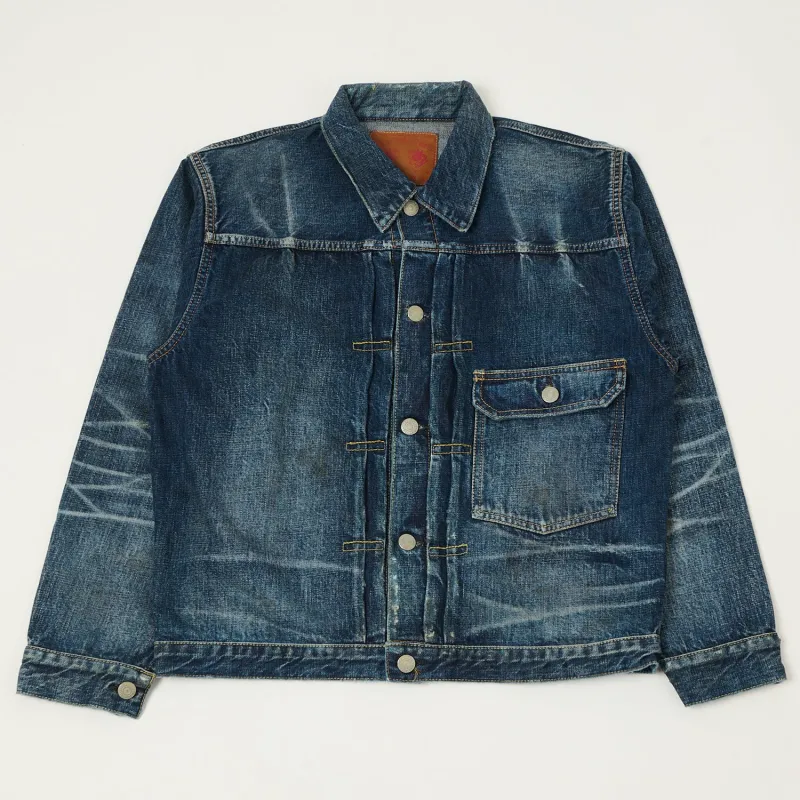 FULLCOUNT 2107 13.5oz Type I Denim Jacket - 'More Than Just Fear' Wash sold by Son of a Stag