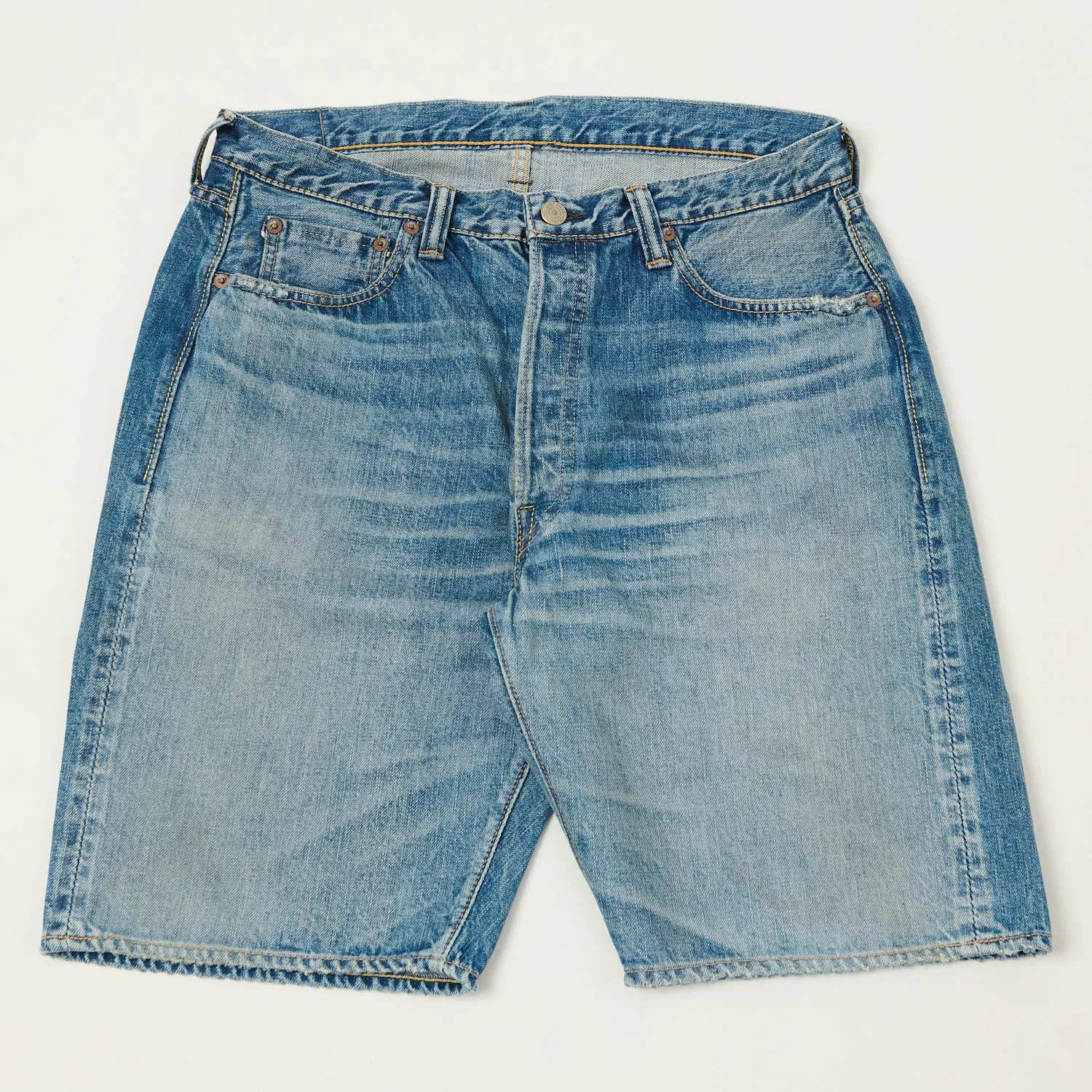 FULLCOUNT 1904 Five Pocket Denim Shorts - Dartford Wash sold by Son of a Stag
