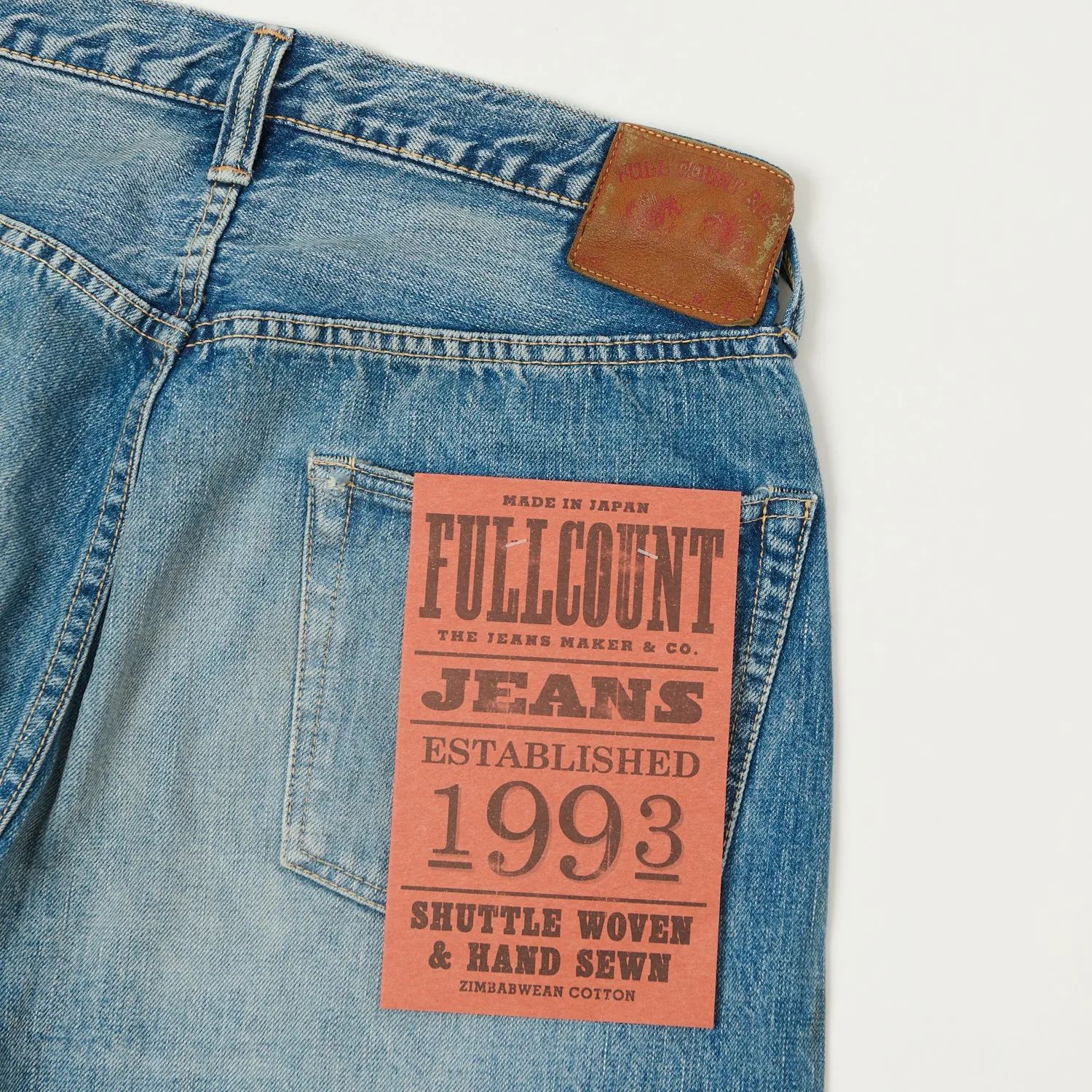 FULLCOUNT 1904 Five Pocket Denim Shorts - Dartford Wash sold by Son of a Stag product image thumbnail 2