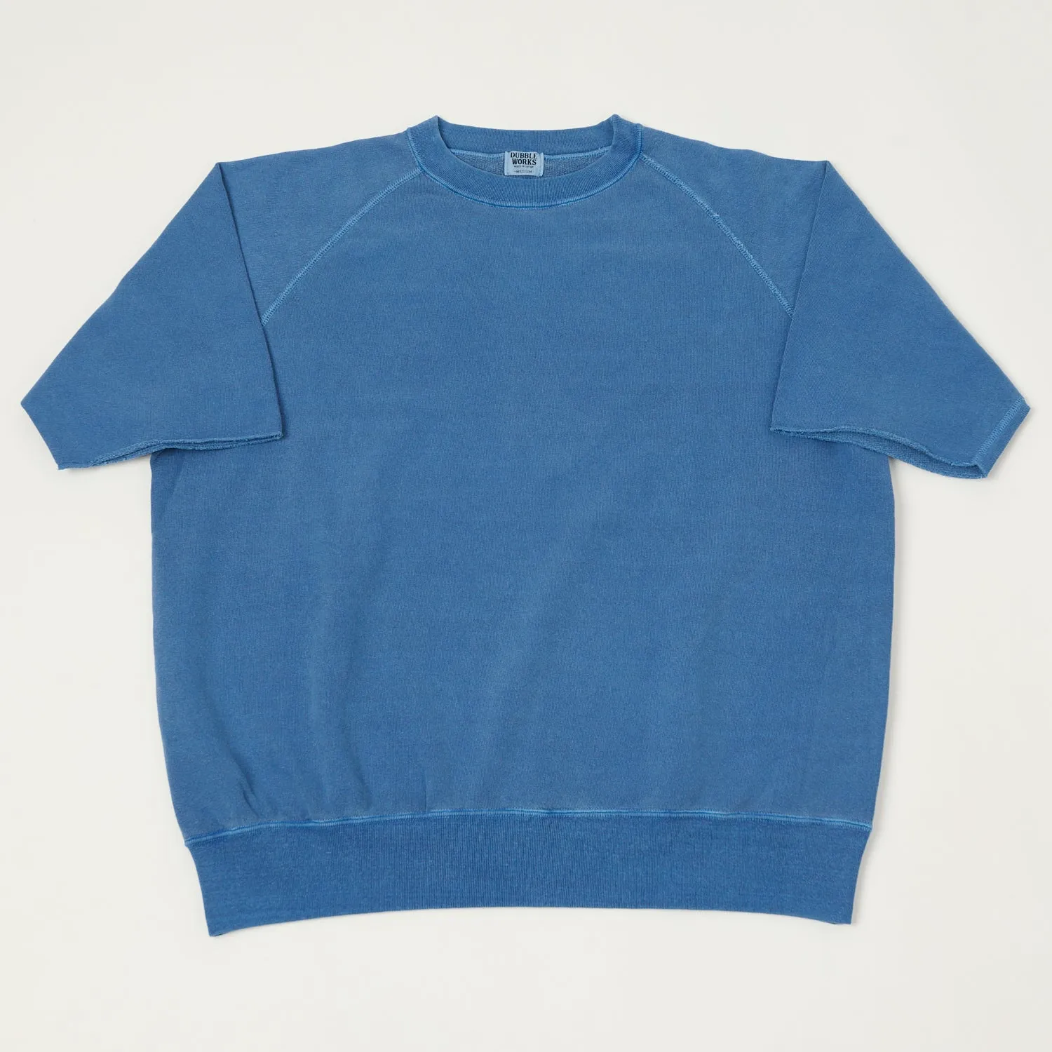 Dubbleworks Cut Off Sleeve Pigment Dyed Sweatshirt - Indigo sold by Son of a Stag