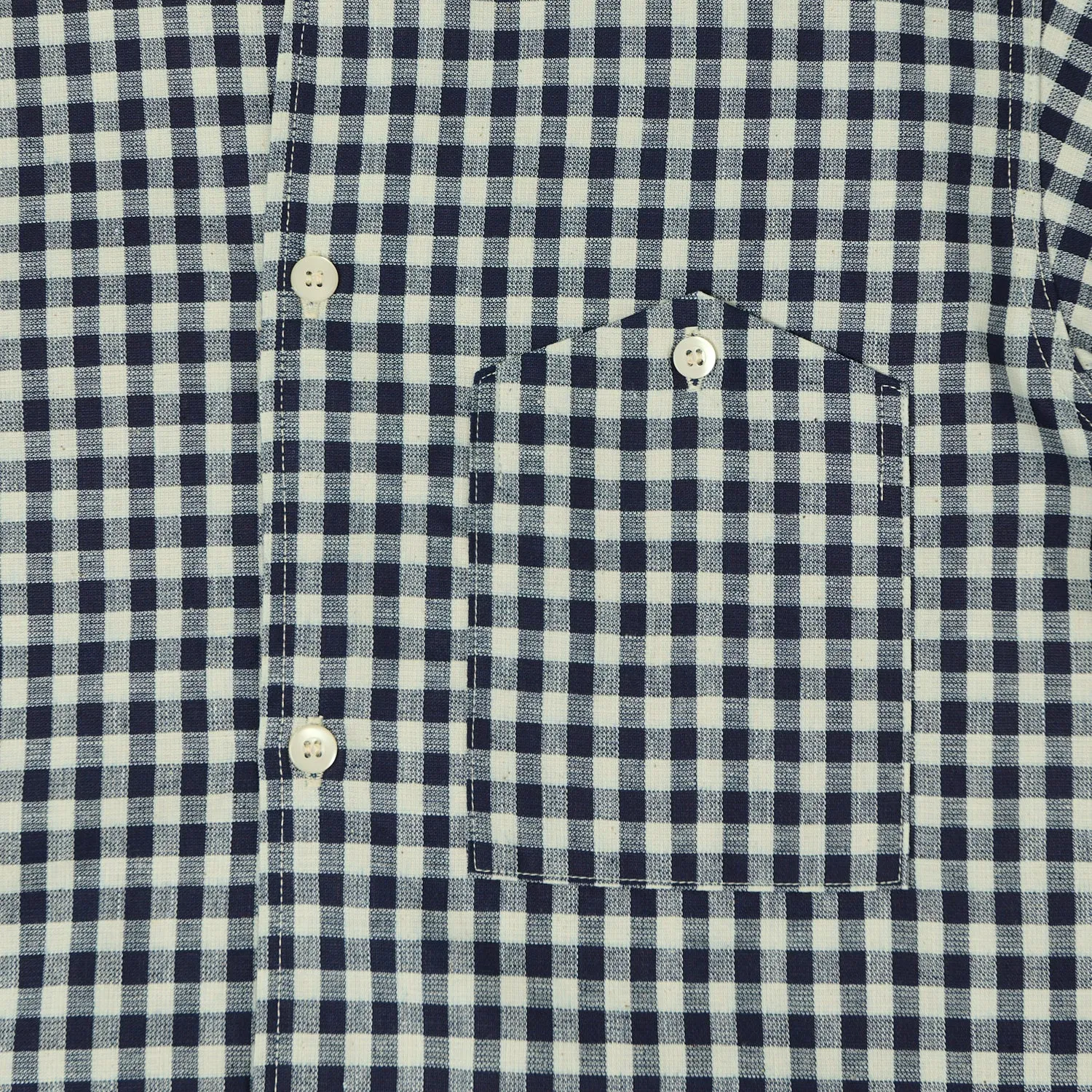 Warehouse & Co 3091 Duck Digger Open Collar Large Gingham Shirt - White/Navy sold by Son of a Stag product image thumbnail 3