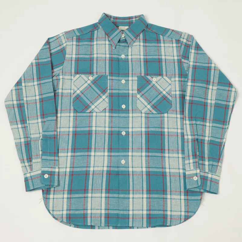 Warehouse & Co 3055 Duck Digger Plaid Work Shirt - Sax sold by Son of a Stag