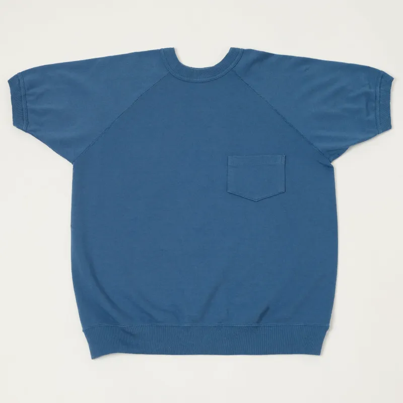 Warehouse & Co 4105 Short Sleeve Pocket Sweatshirt - Blue sold by Son of a Stag