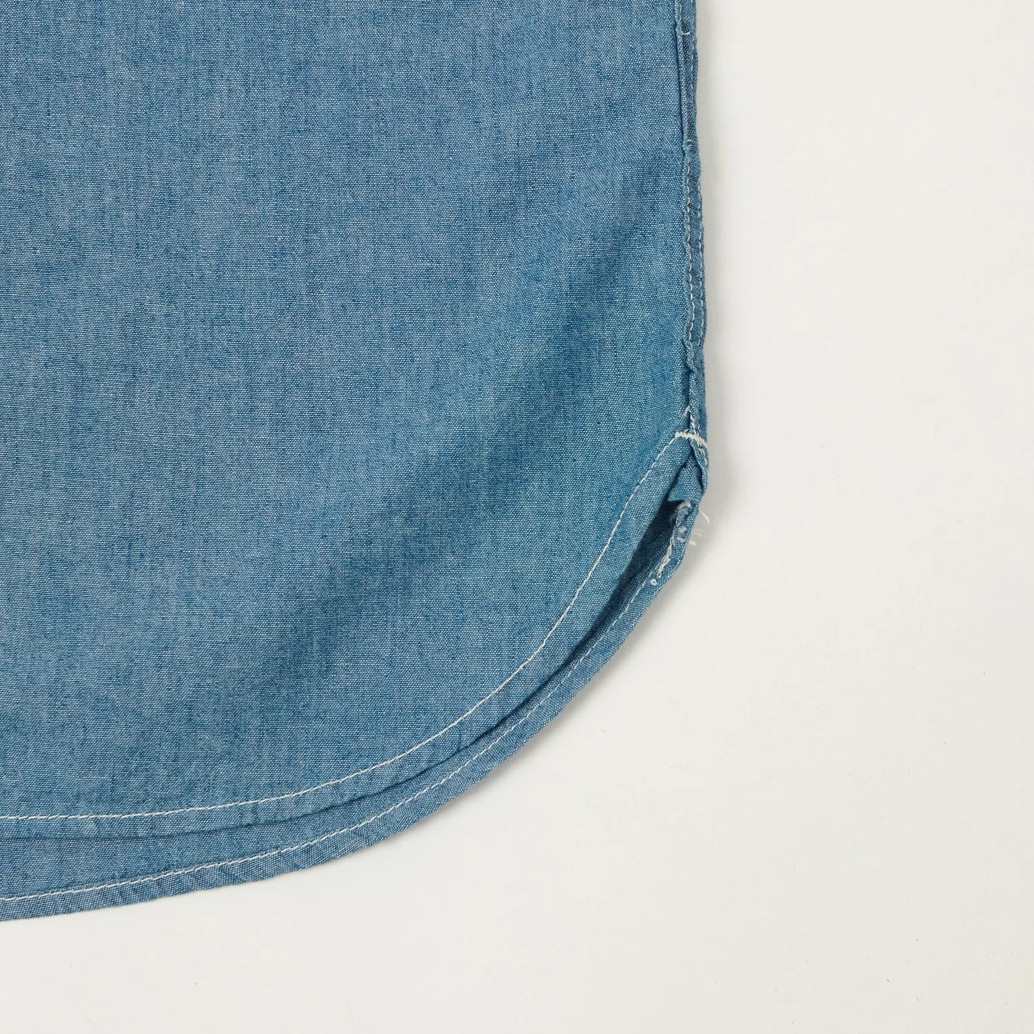 Freenote Cloth 'Dayton' Short Sleeve Chambray Shirt - Blue sold by Son of a Stag product image thumbnail 4