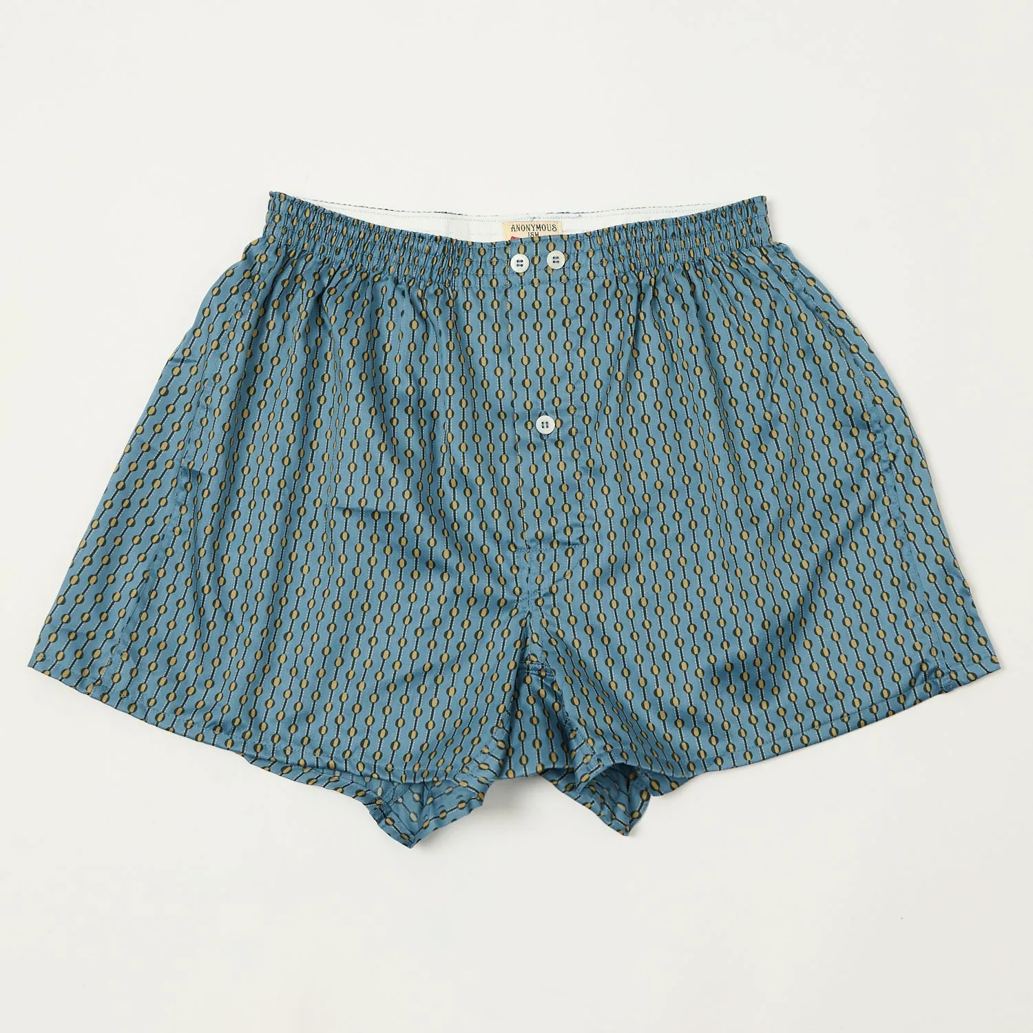 Anonymous Ism Fine Satin Dots Boxer - Blue sold by Son of a Stag