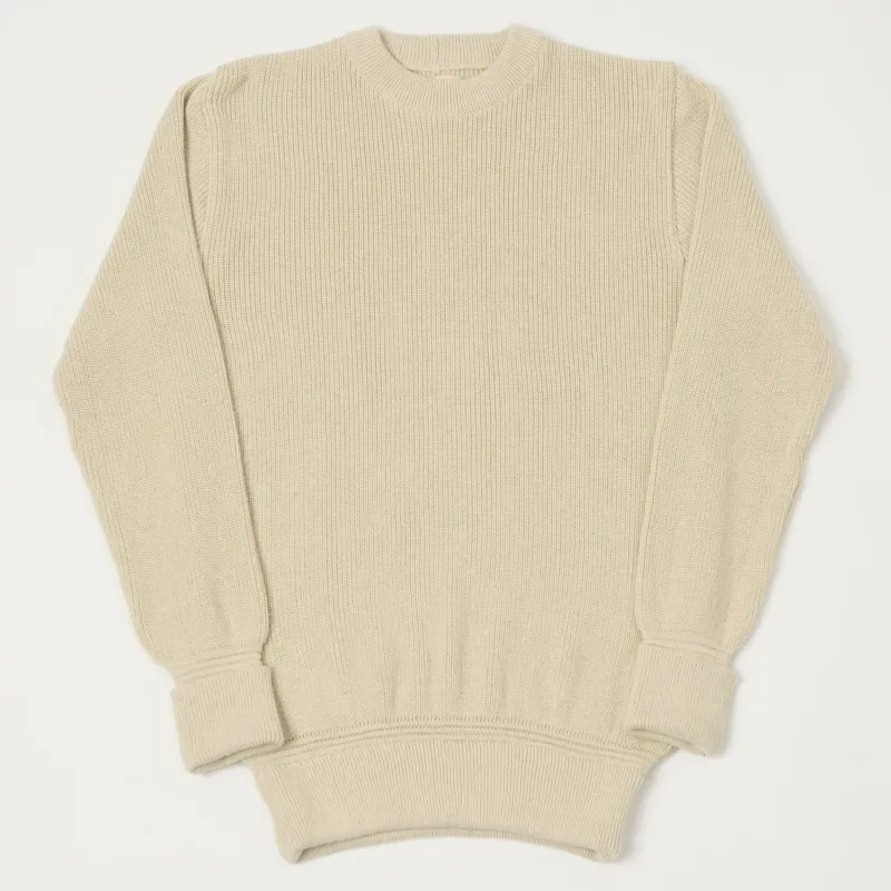 Heimat 'Rundhals' Cotton Linen Crew Neck Sweater - Seashell made by Son of a Stag