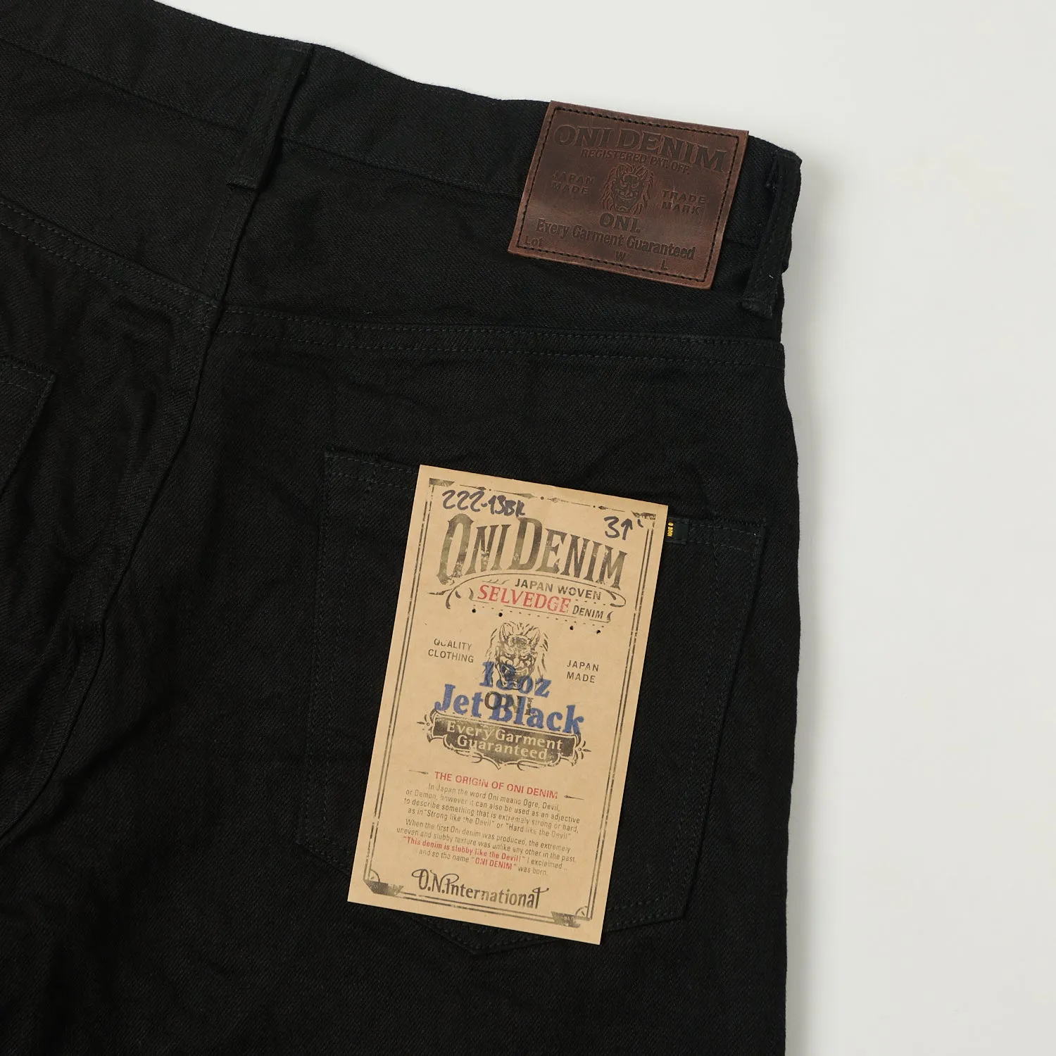 ONI Denim 222-13BK 13oz Extra Wide Straight Jean - Black One Wash sold by Son of a Stag product image thumbnail 2