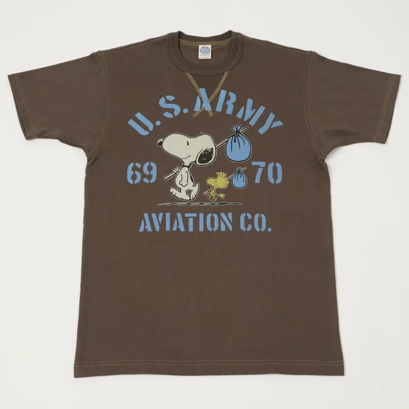 TOYS McCOY Snoopy 'U.S. Army Aviation Co' T-Shirt - Dark Charcoal sold by Son of a Stag