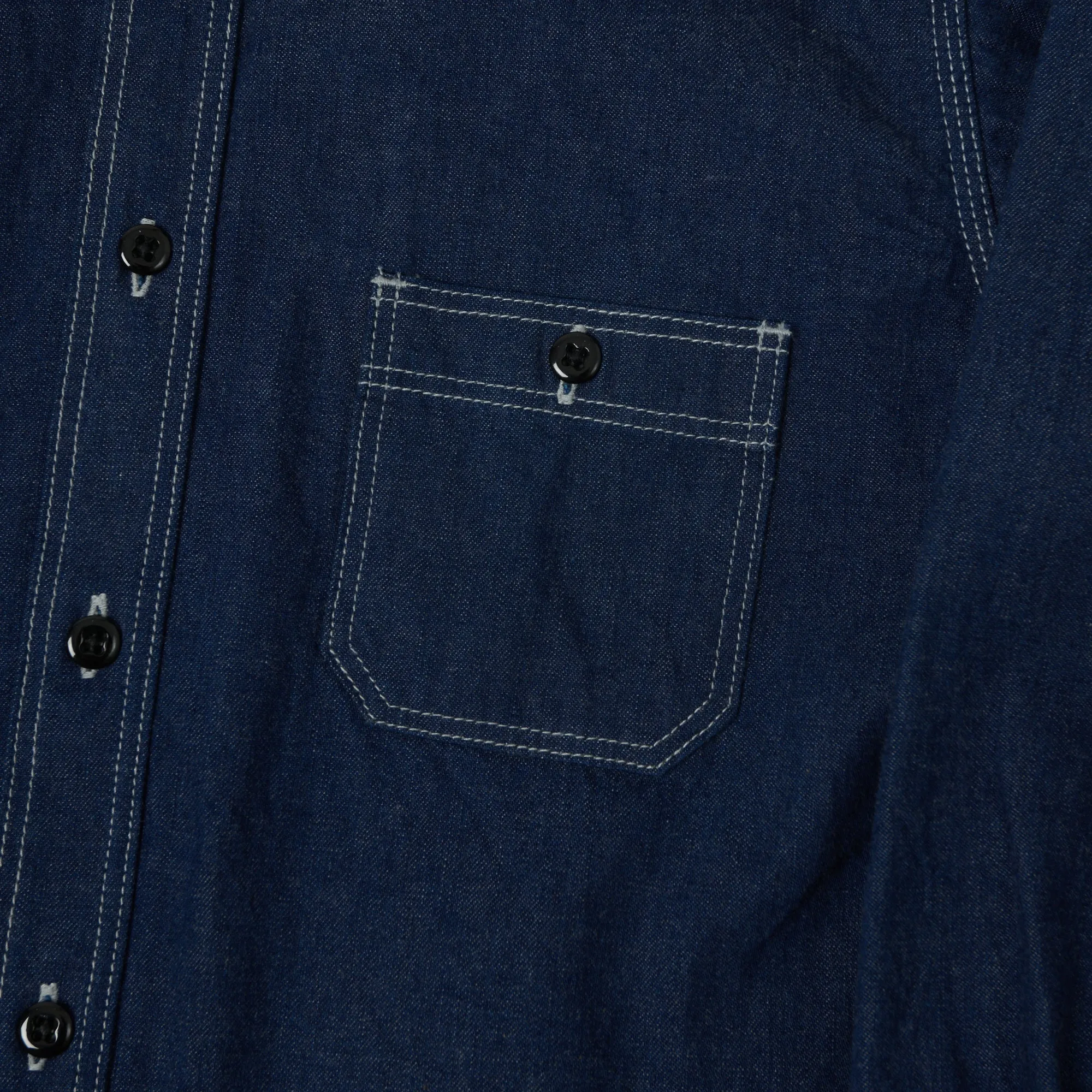 ONI Denim 02105-IDG 'Yokonezu' 10oz Denim Grey Weft Work Shirt - Rinsed sold by Son of a Stag product image thumbnail 5