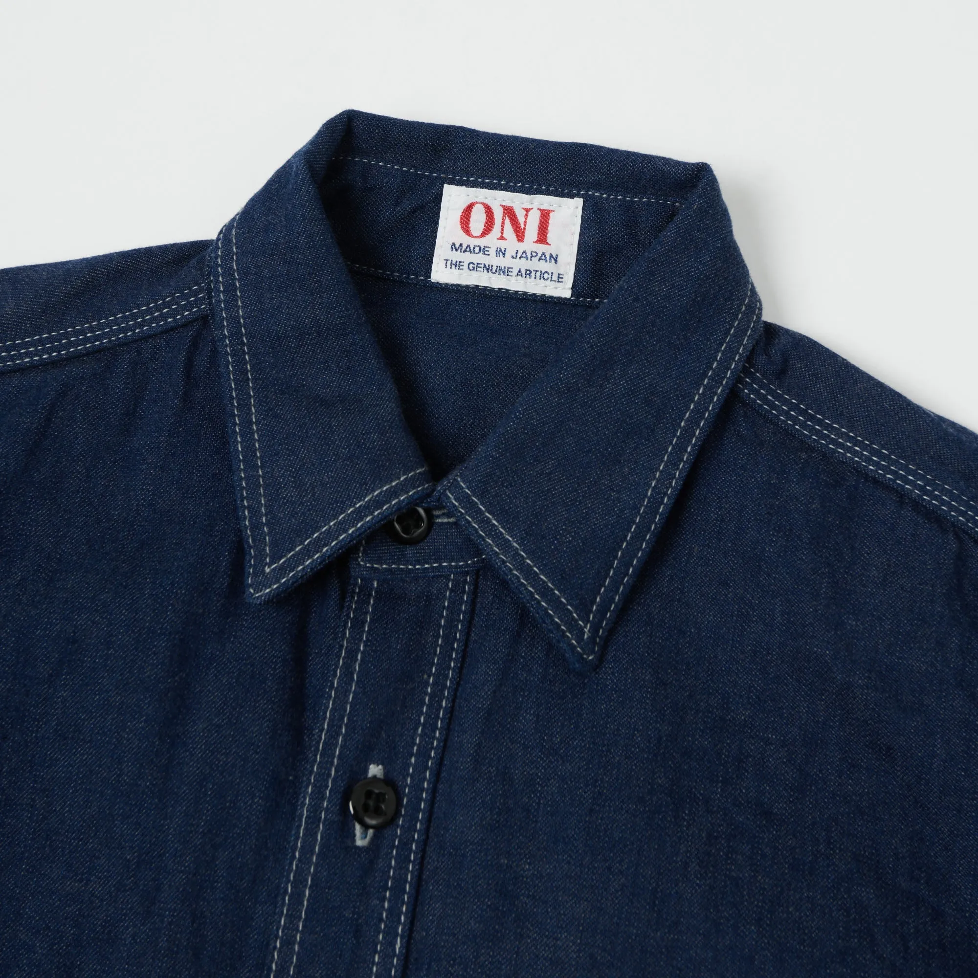 ONI Denim 02105-IDG 'Yokonezu' 10oz Denim Grey Weft Work Shirt - Rinsed sold by Son of a Stag product image thumbnail 2