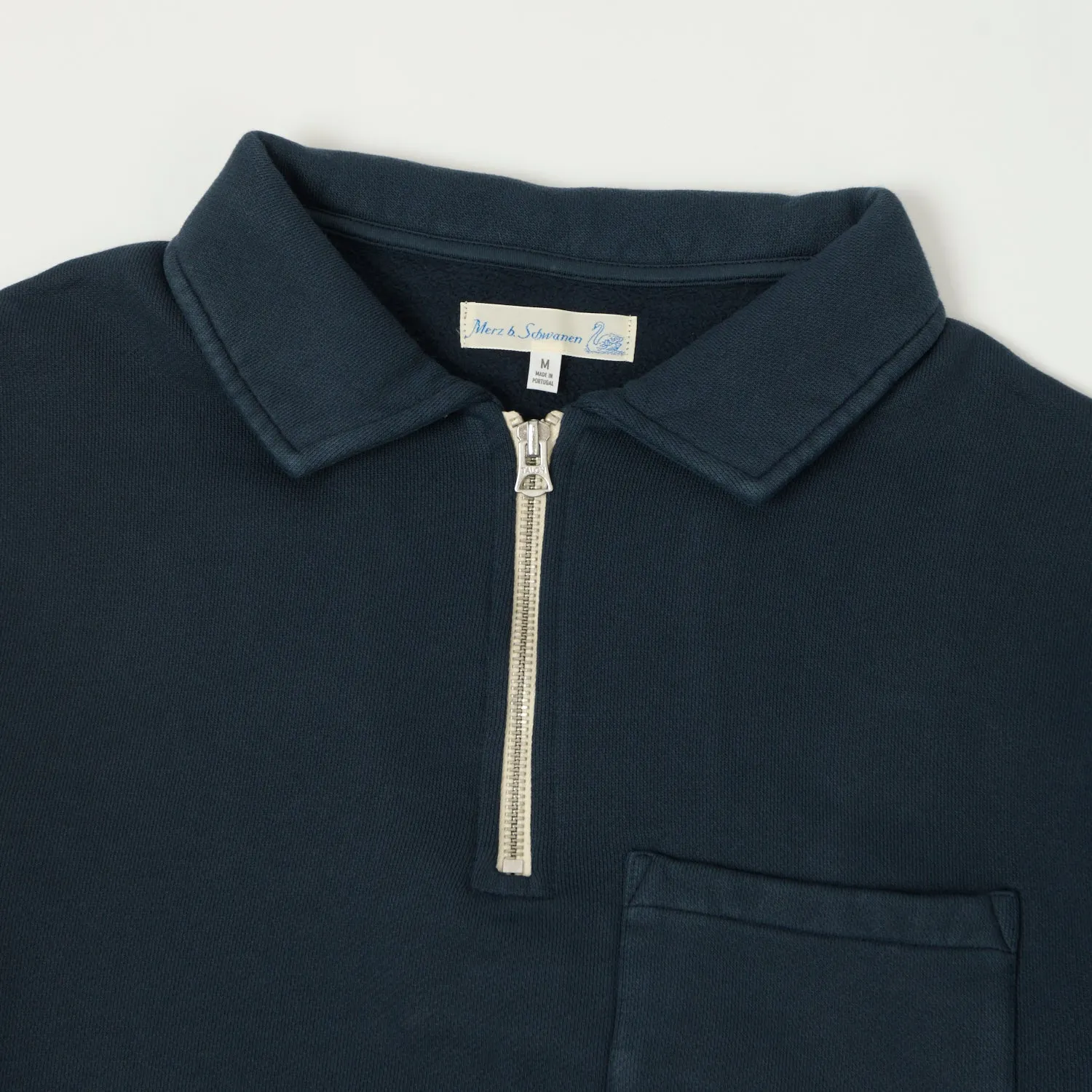 Merz b. Schwanen 'Good Basics' Quarter Zip Sweatshirt - Denim Blue sold by Son of a Stag product image thumbnail 2