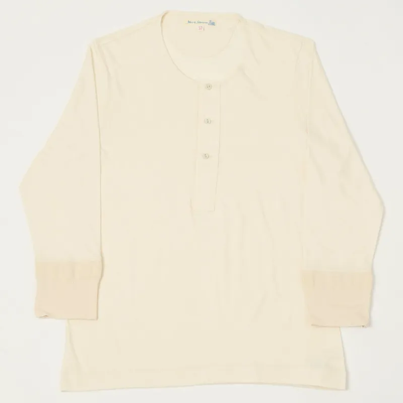 Merz b. Schwanen 101 3/4 Sleeve Henley - Nature sold by Son of a Stag