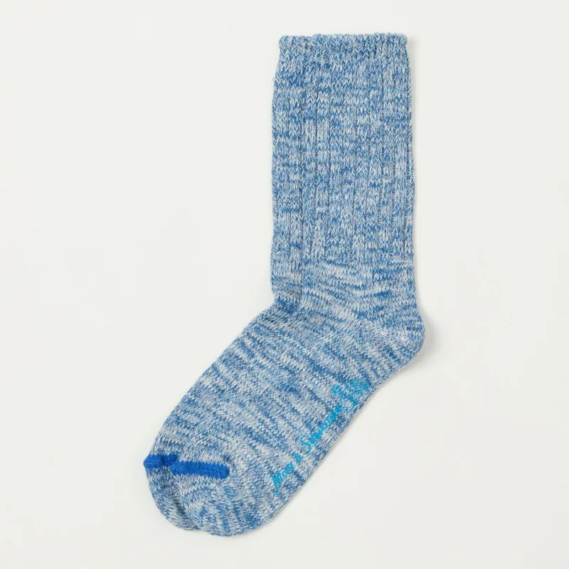 Merz b. Schwanen GS07 Melange Sock - Denim Blue/Nature sold by Son of a Stag