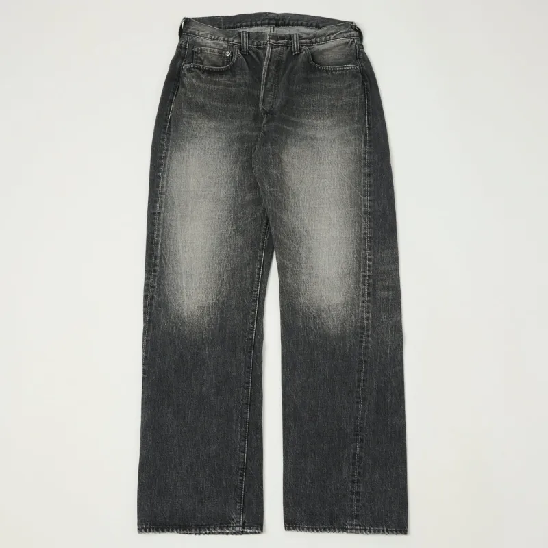 FULLCOUNT 0105 13.7oz Wide Straight Jean - Black 'Dartford' Wash sold by Son of a Stag