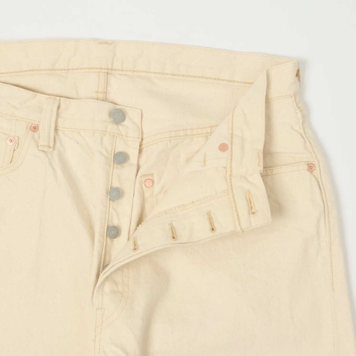 FULLCOUNT 1904 Five Pocket Denim Shorts - Ecru sold by Son of a Stag product image thumbnail 4
