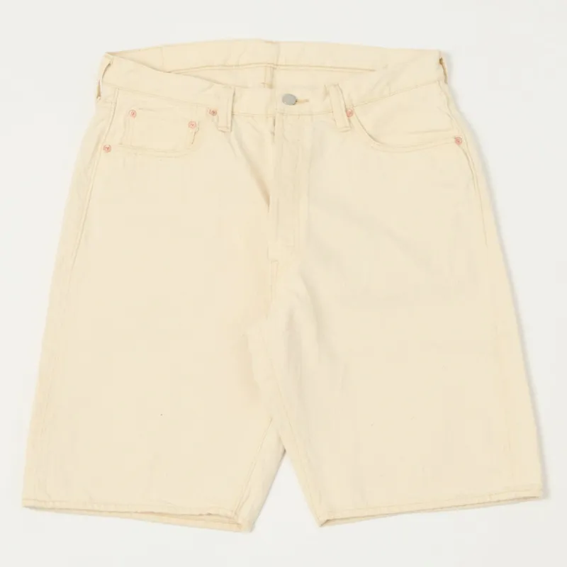 FULLCOUNT 1904 Five Pocket Denim Shorts - Ecru sold by Son of a Stag