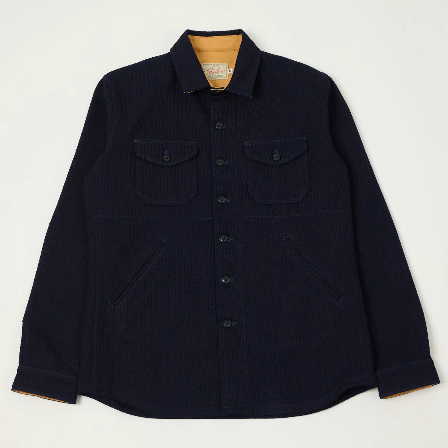 Dehen 1920 Crissman Sashiko Over Shirt - Indigo sold by Son of a Stag