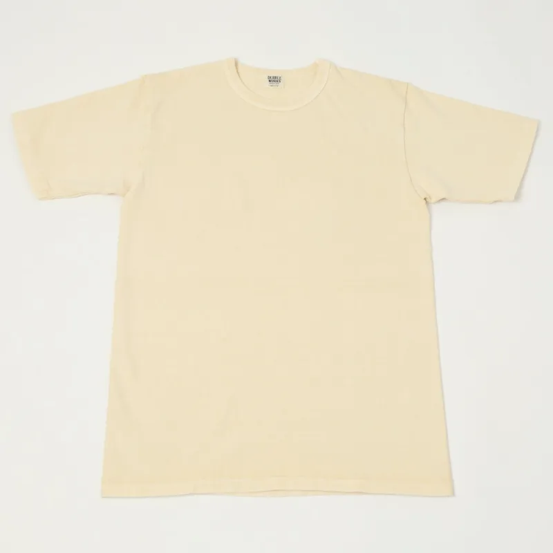 Dubbleworks Heavy Fabric Pigment Dye Tee - Cream sold by Son of a Stag
