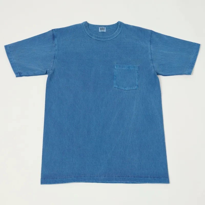 Dubbleworks Heavy Fabric Pigment Dye Pocket Tee - Light Indigo sold by Son of a Stag