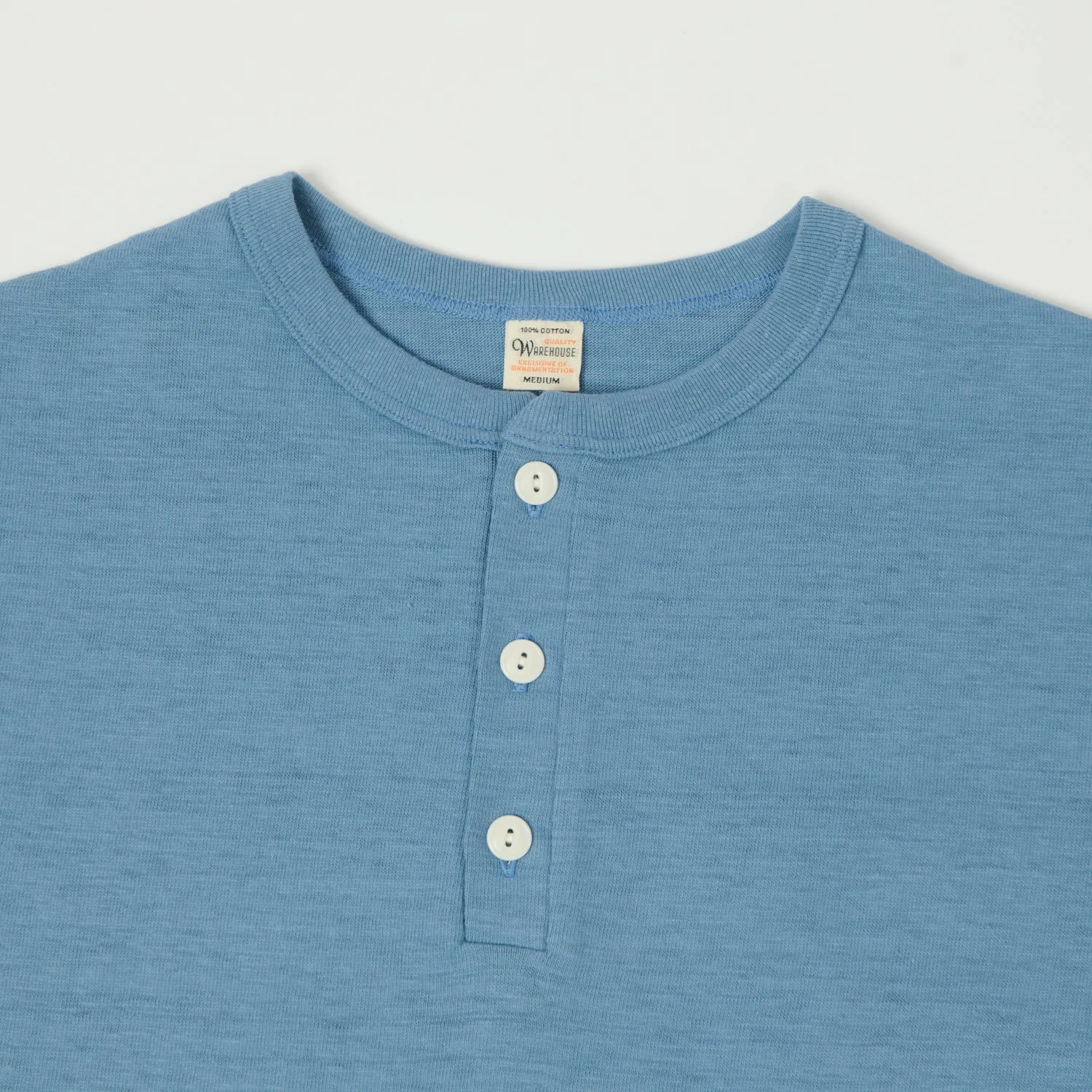 Warehouse & Co 4601 Henley T-Shirt - Pale Blue sold by Son of a Stag product image thumbnail 2
