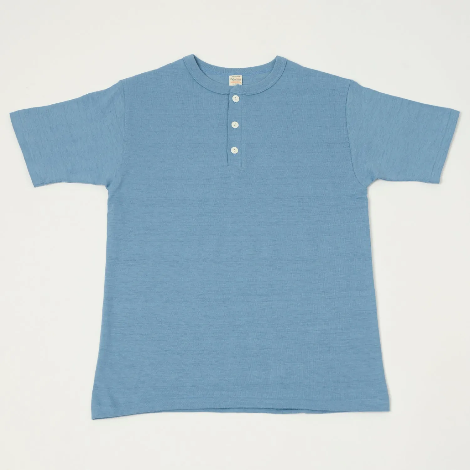 Warehouse & Co 4601 Henley T-Shirt - Pale Blue sold by Son of a Stag