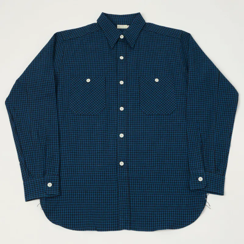 Warehouse & Co 3055 Duck Digger Gingham Work Shirt - Blue sold by Son of a Stag