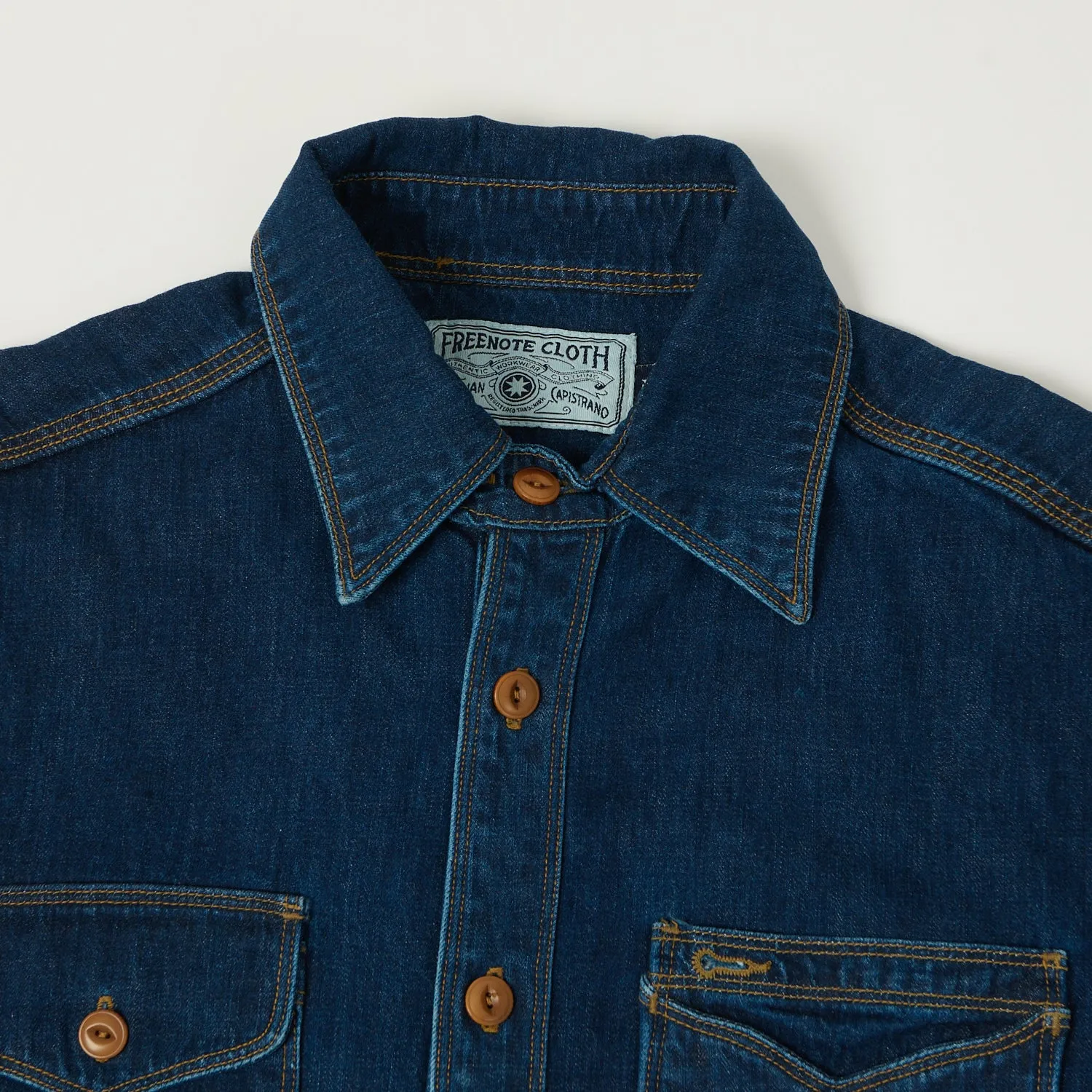 Freenote Cloth 'Lambert' 8oz Denim Work Shirt - Stone Washed sold by Son of a Stag product image thumbnail 2