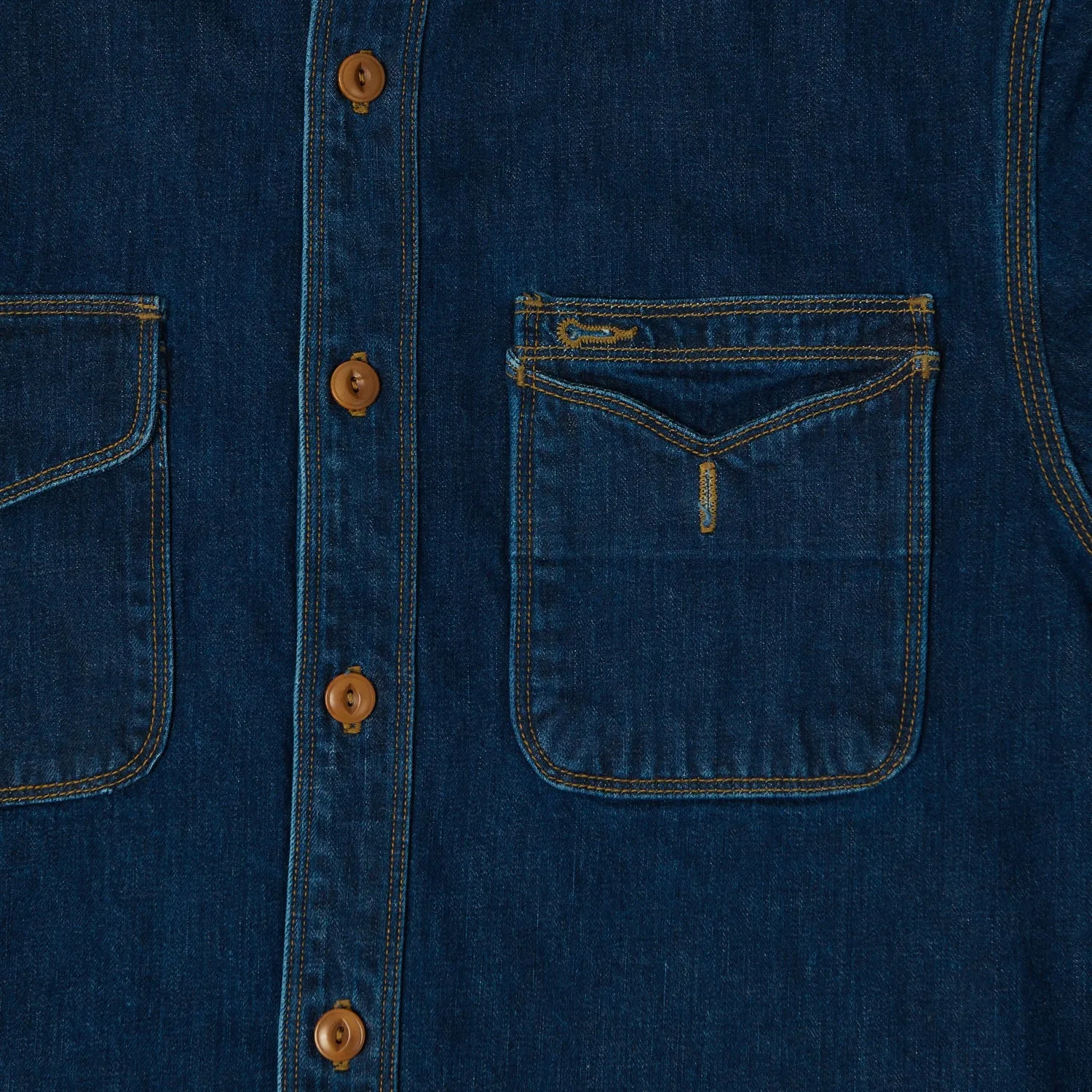 Freenote Cloth 'Lambert' 8oz Denim Work Shirt - Stone Washed sold by Son of a Stag product image thumbnail 4