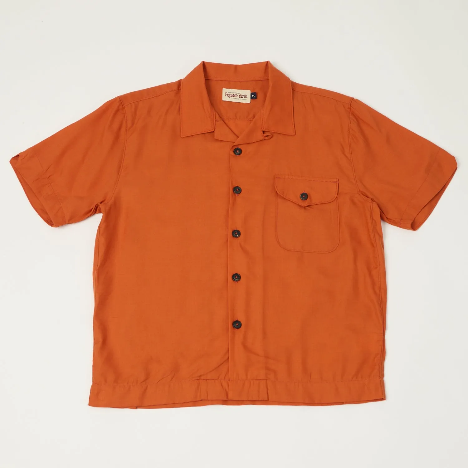 Freenote Cloth 'Jove' Short Sleeve Shirt - Orange sold by Son of a Stag