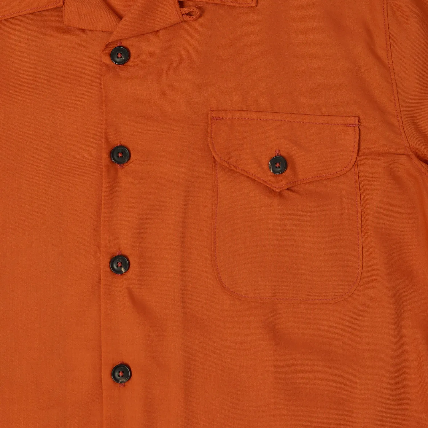 Freenote Cloth 'Jove' Short Sleeve Shirt - Orange sold by Son of a Stag product image thumbnail 3