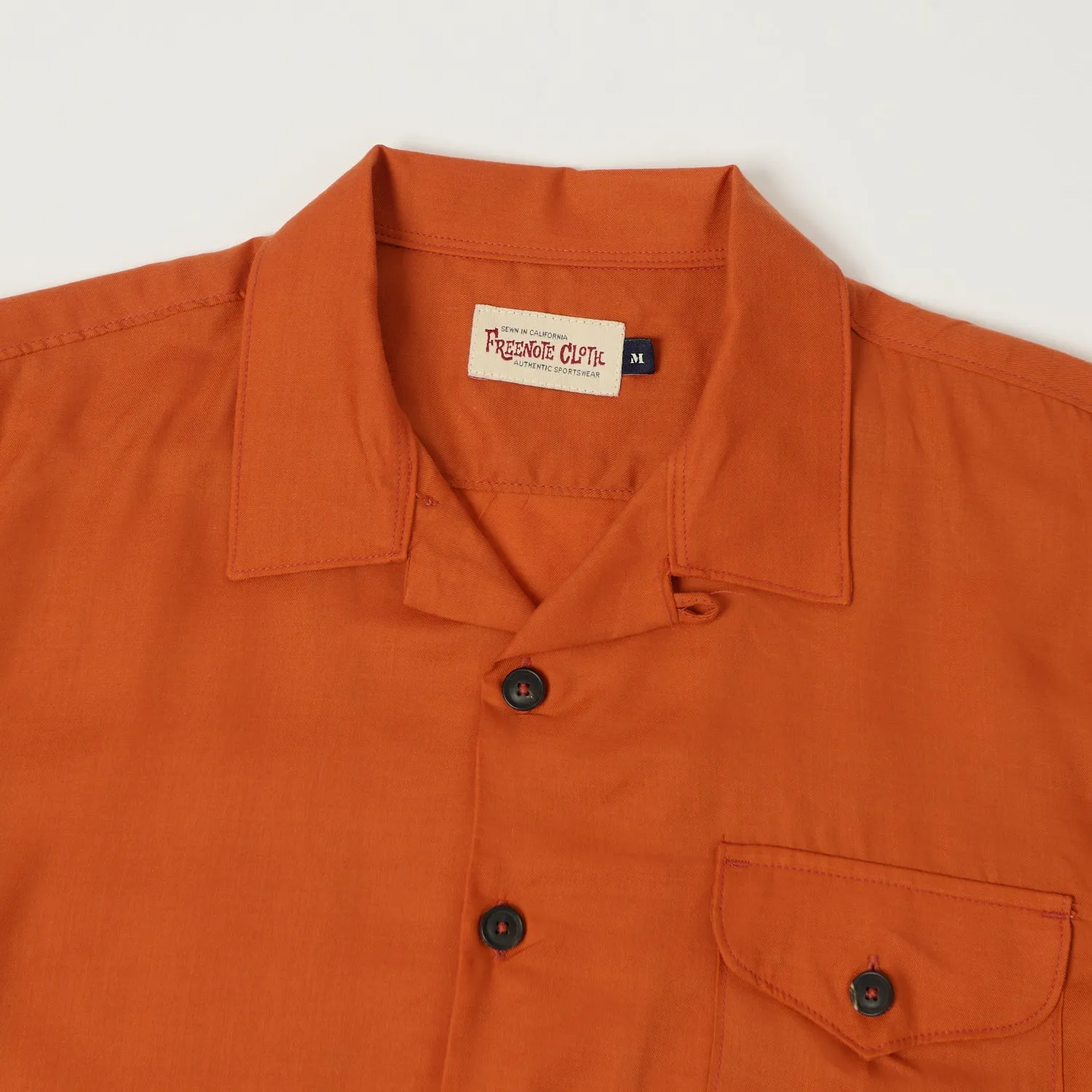 Freenote Cloth 'Jove' Short Sleeve Shirt - Orange sold by Son of a Stag product image thumbnail 2